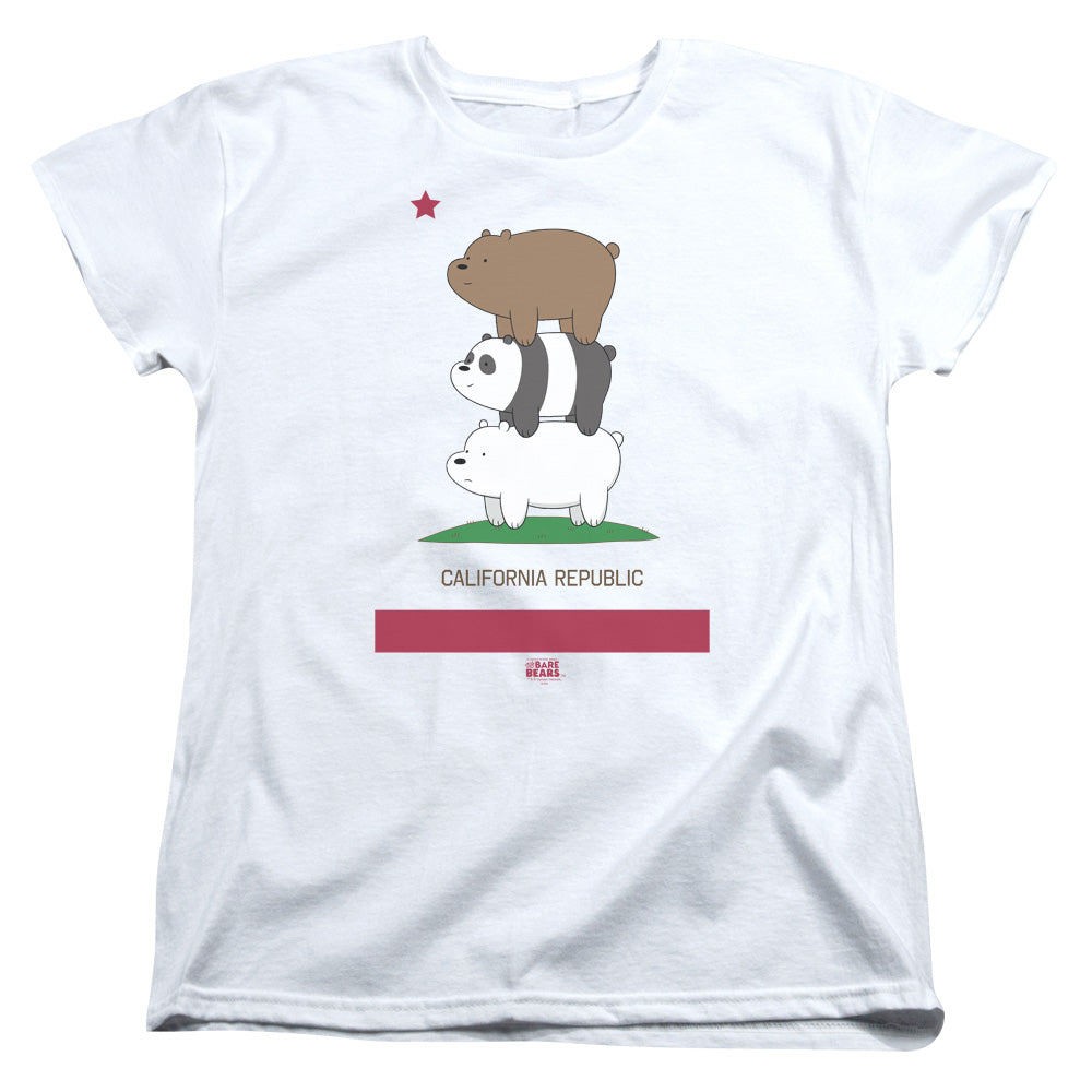 We Bare Bears Cali Stack Womens T Shirt White Officially Licensed
