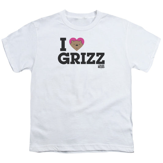 We Bare Bears Heart Grizz Kids Youth T Shirt White Officially Licensed