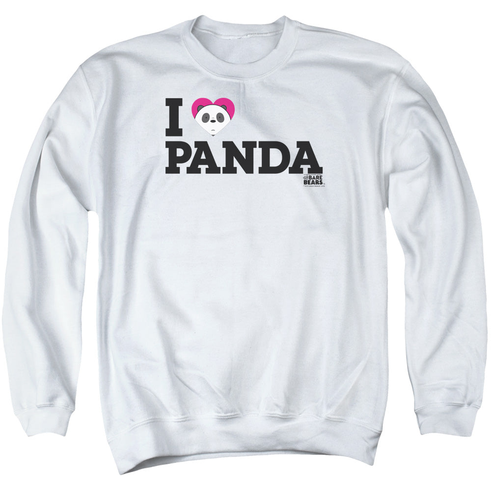 We Bare Bears Heart Panda Mens Crewneck Sweatshirt White Officially Licensed