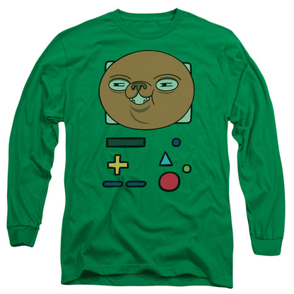 Adventure Time Bmo Mask Mens Long Sleeve Shirt Kelly Green Officially Licensed