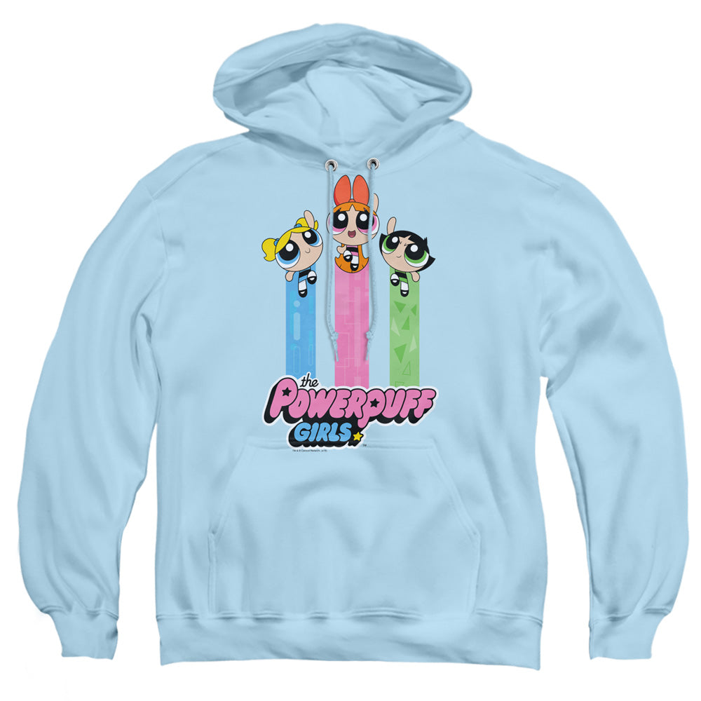 Powerpuff Girls The Girls Fly Mens Hoodie Light Blue Officially Licensed