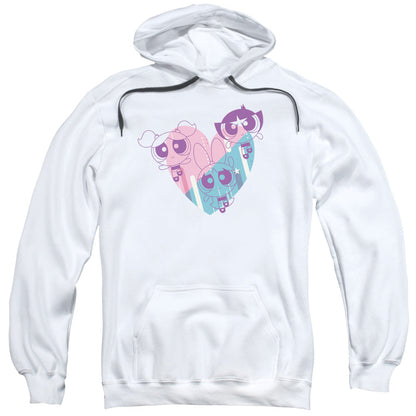 Powerpuff Girls Powerpuff Heart Mens Hoodie White Officially Licensed