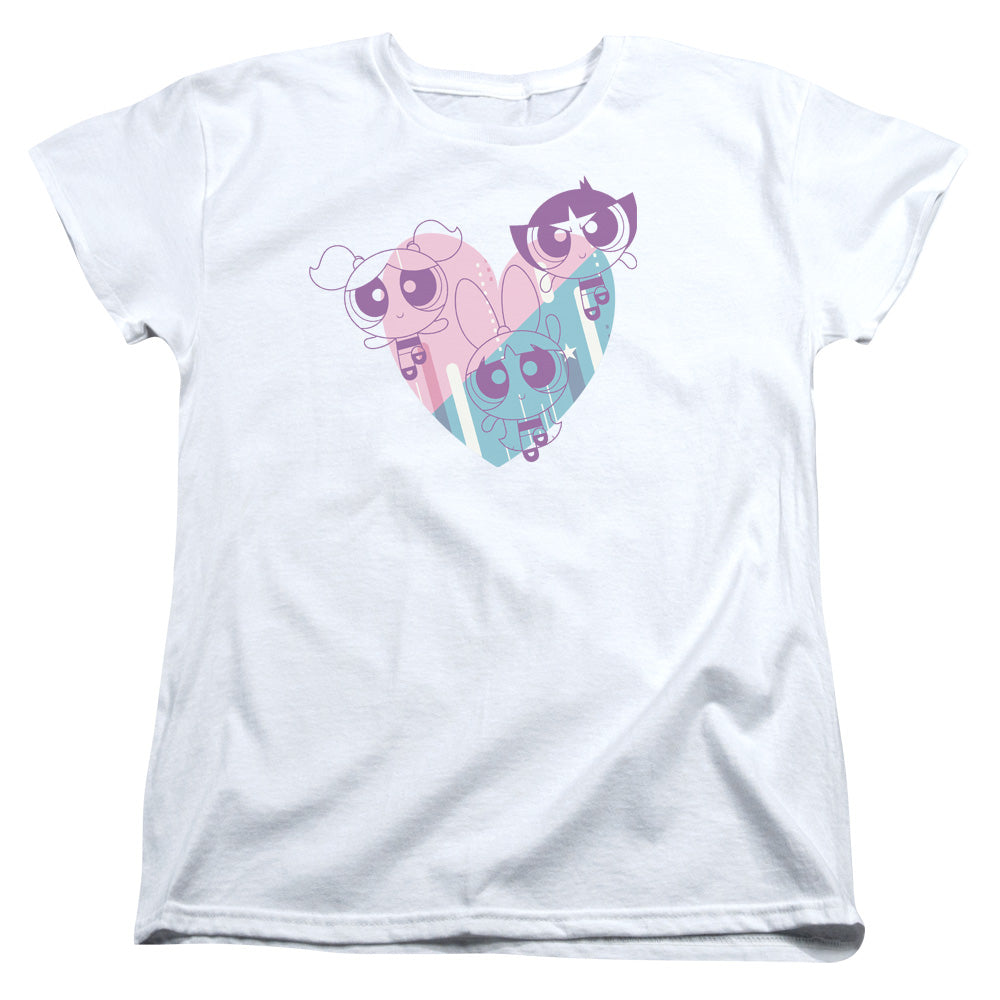 Powerpuff Girls Powerpuff Heart Womens T Shirt White Officially Licensed
