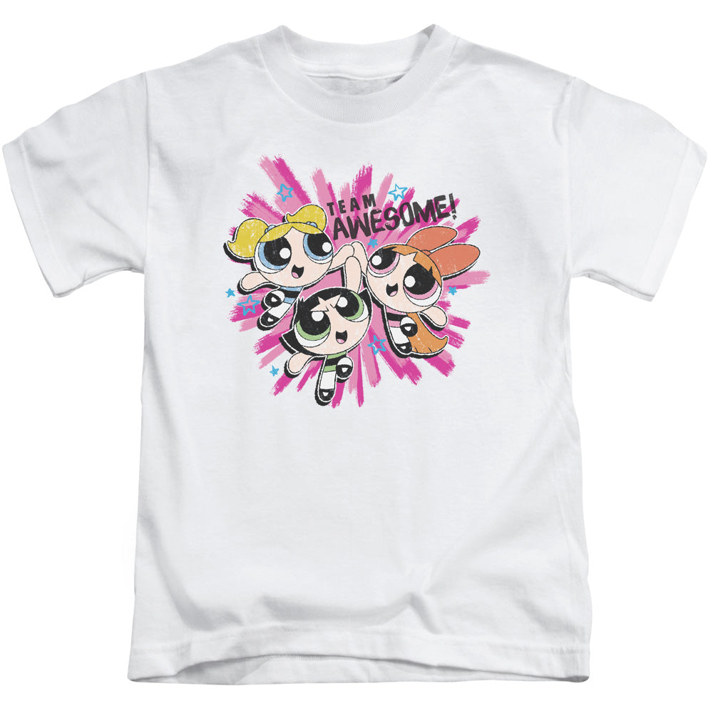 Powerpuff Girls Team Awesome Juvenile Kids Youth T Shirt White Officially Licensed