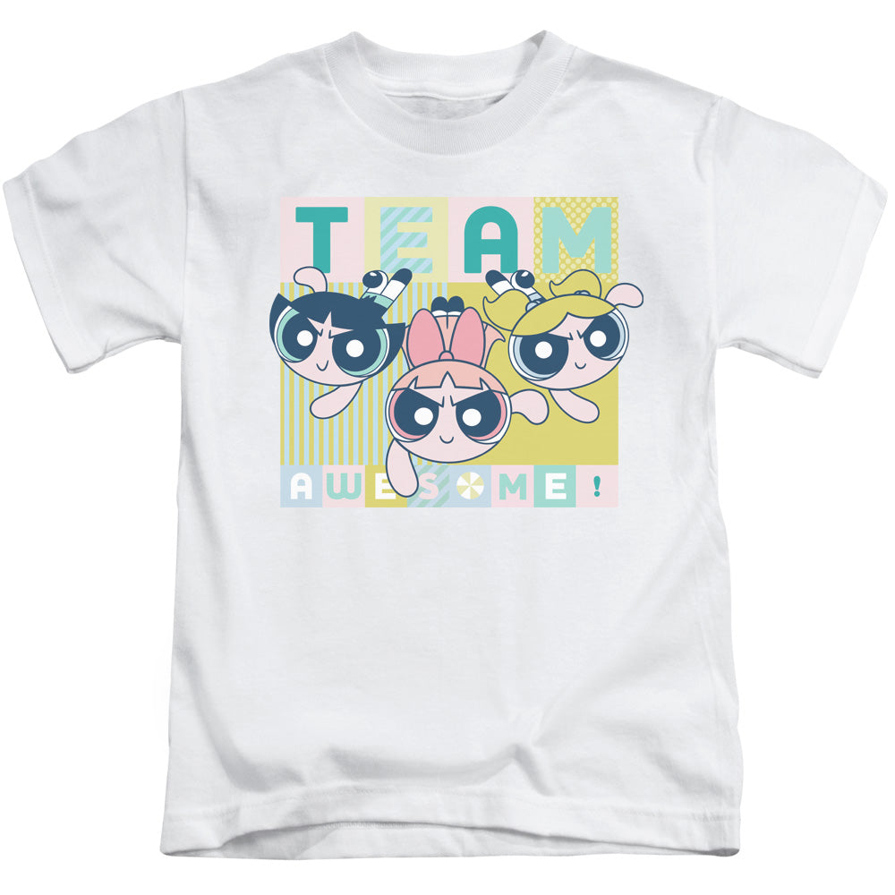 Powerpuff Girls Awesome Block Juvenile Kids Youth T Shirt White Officially Licensed