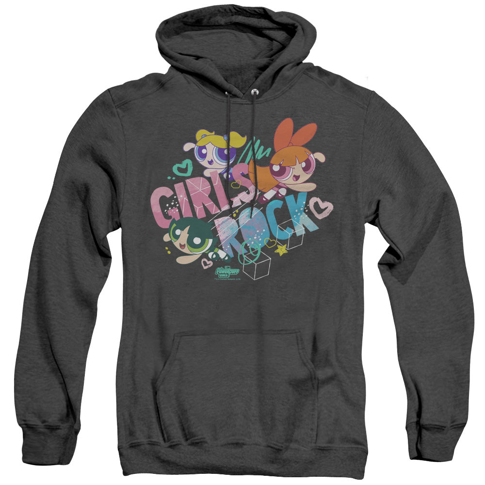 Powerpuff Girls Girls Rock Heather Mens Hoodie Black Officially Licensed