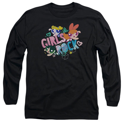Powerpuff Girls Girls Rock Mens Long Sleeve Shirt Black Officially Licensed