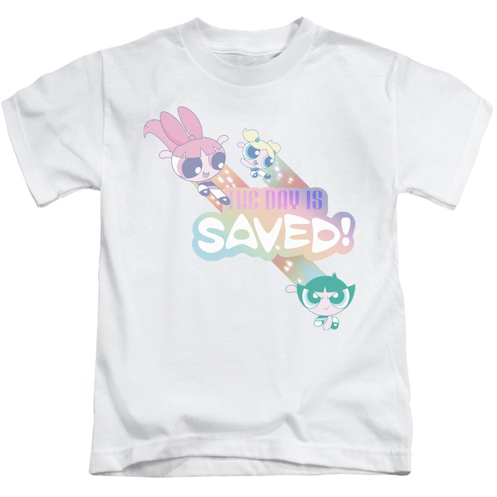 Powerpuff Girls the Day is Saved Juvenile Kids Youth T Shirt White Officially Licensed