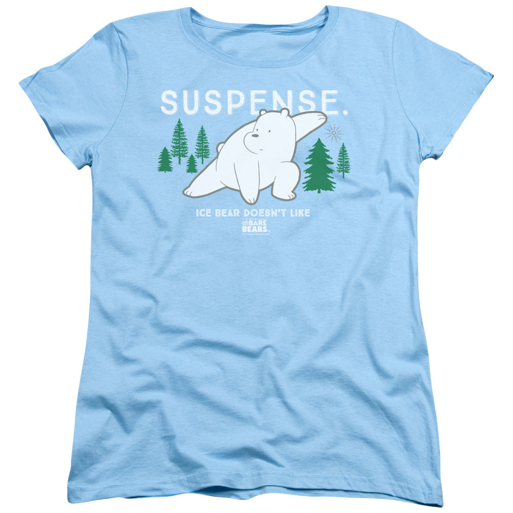 We Bare Bears Suspense Womens T Shirt Light Blue Officially Licensed