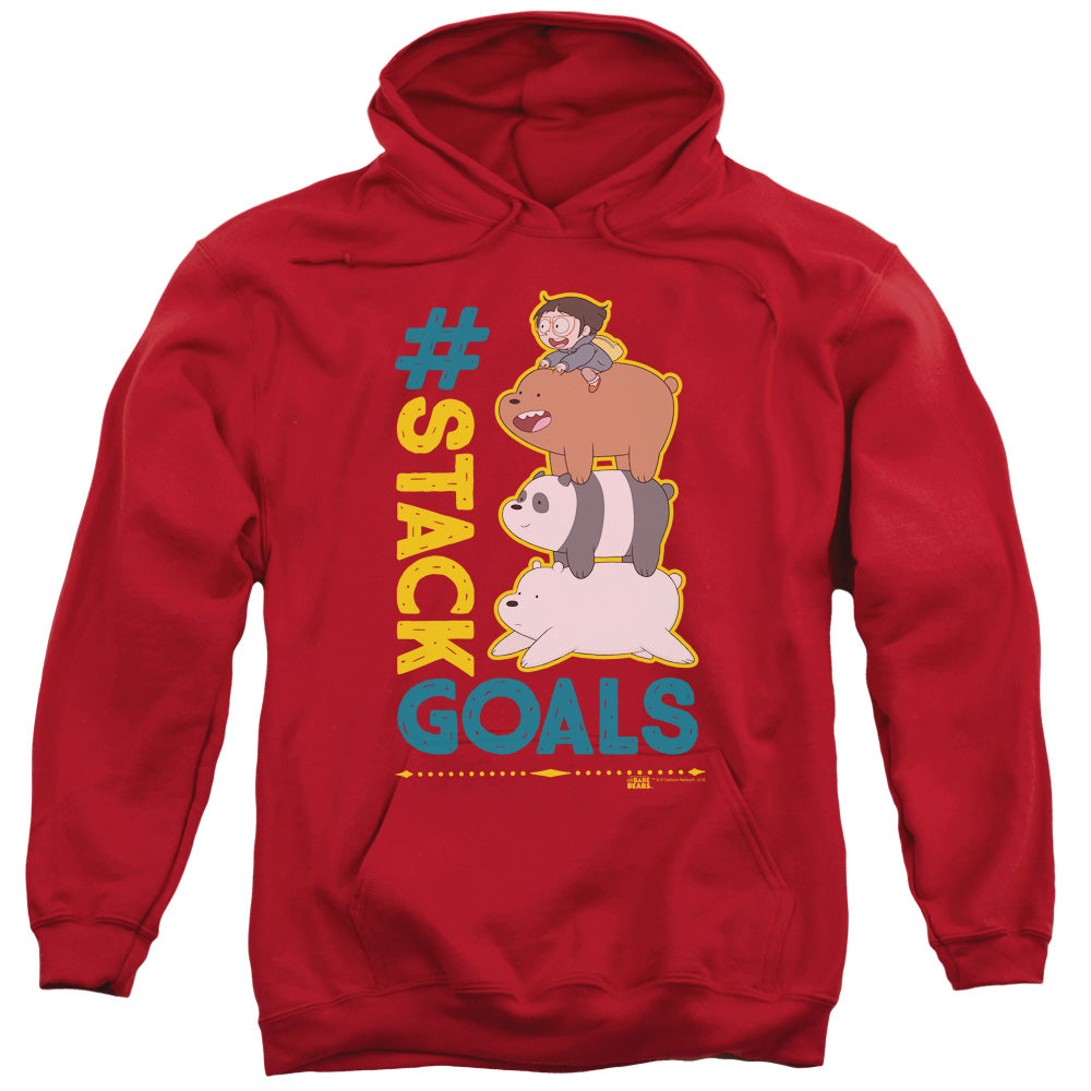 We Bare Bears Stack Goals Mens Hoodie Red Officially Licensed