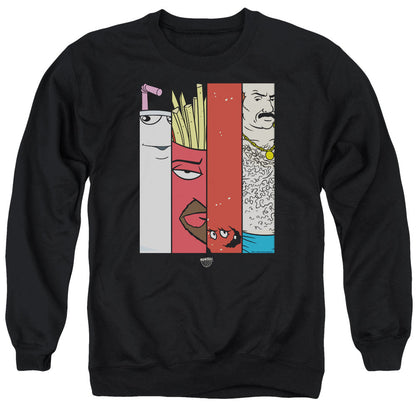 Aqua Teen Hunger Force Group Tiles Mens Crewneck Sweatshirt Black Officially Licensed