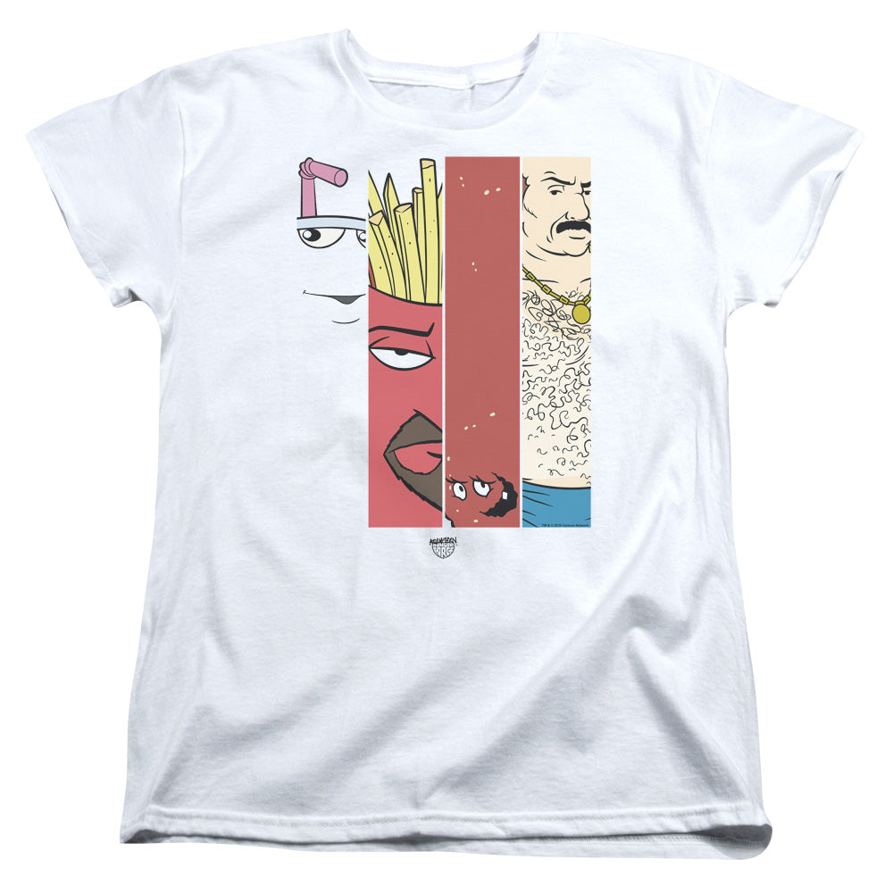 Aqua Teen Hunger Force Group Tiles Womens T Shirt White Officially Licensed