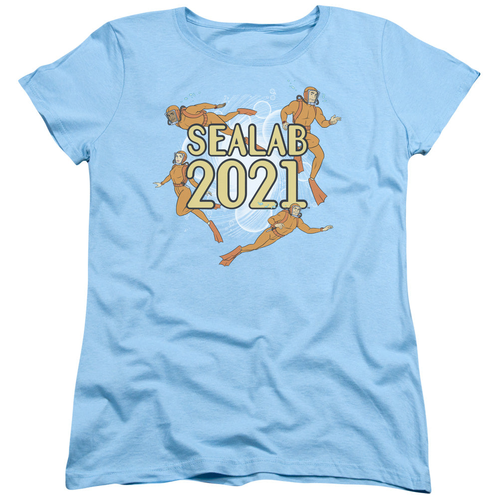 Sealab 2021 Suit Up Womens T Shirt Light Blue Officially Licensed