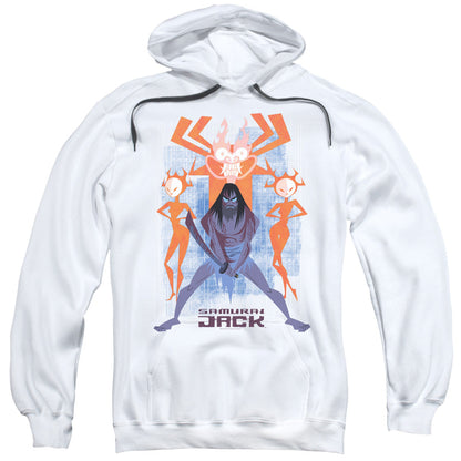 Samurai Jack Jack Vs Evil Mens Hoodie White Officially Licensed