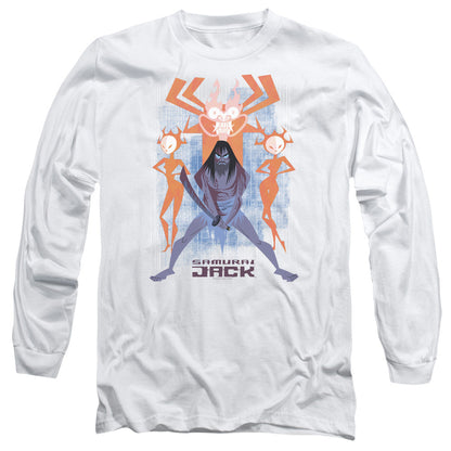 Samurai Jack Jack Vs Evil Mens Long Sleeve Shirt White Officially Licensed Officially Licensed