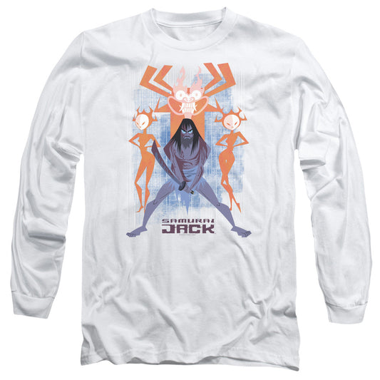 Samurai Jack Jack Vs Evil Mens Long Sleeve Shirt White Officially Licensed Officially Licensed