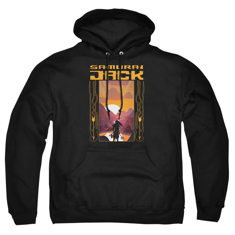 Samurai Jack Sunrise Mens Hoodie Black Officially Licensed