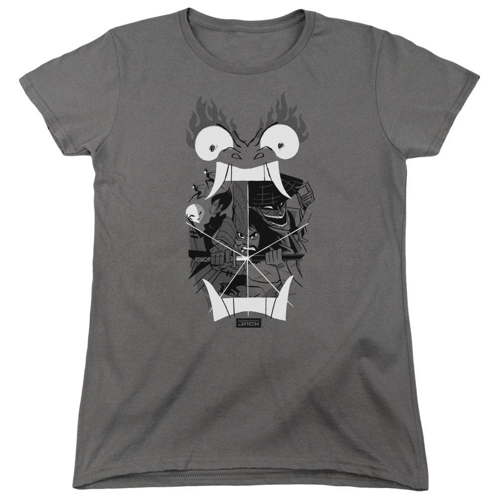 Samurai Jack Divisive Womens T Shirt Charcoal Officially Licensed