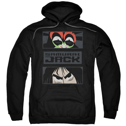 Samurai Jack Stare Down Mens Hoodie Black Officially Licensed