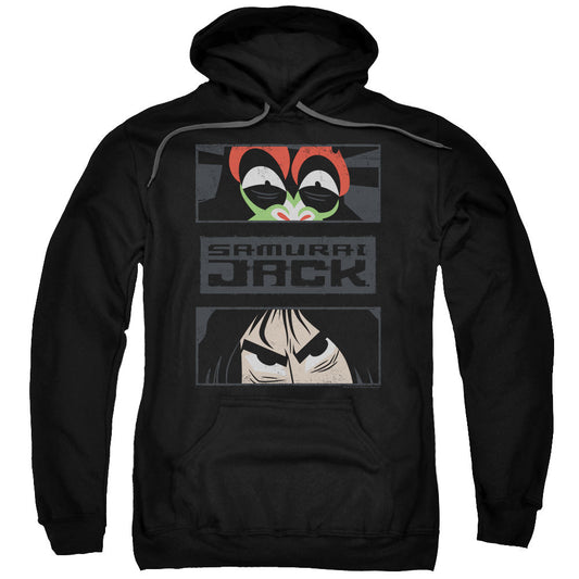 Samurai Jack Stare Down Mens Hoodie Black Officially Licensed