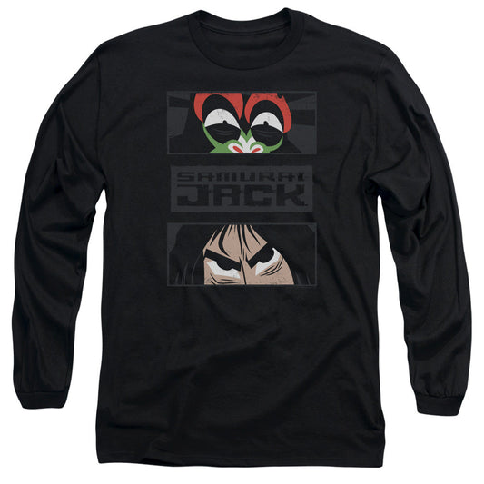 Samurai Jack Stare Down Mens Long Sleeve Shirt Black Officially Licensed Officially Licensed