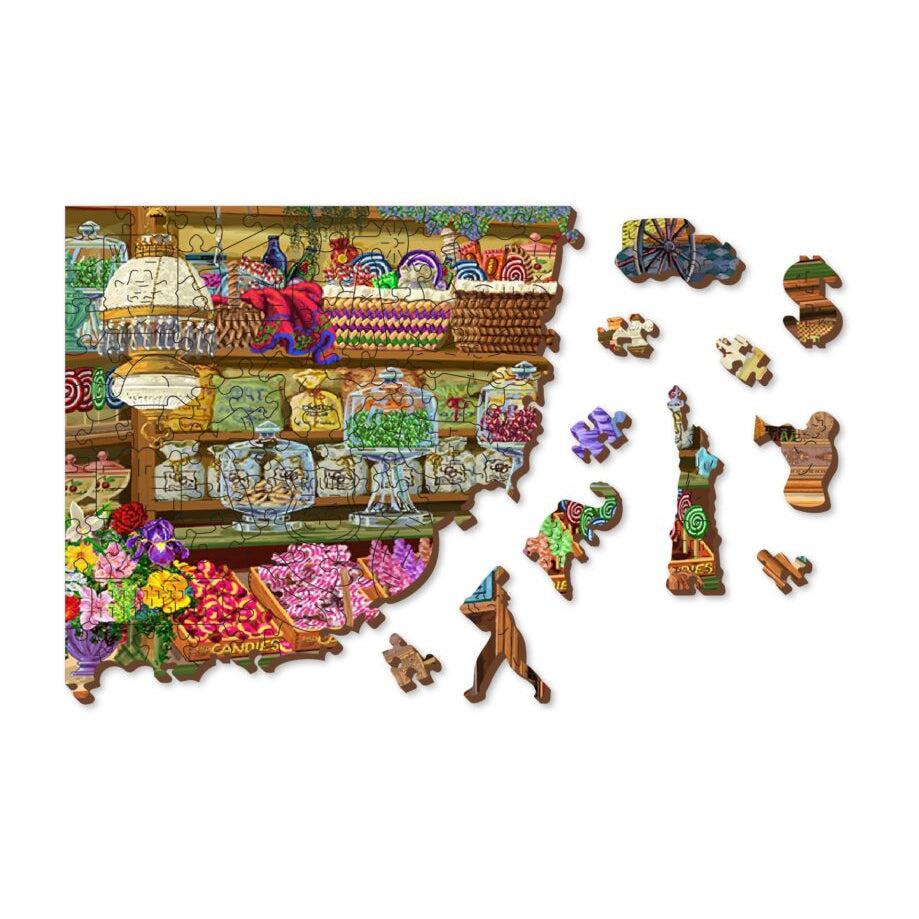 Candy Adventures 400 Piece Wood Jigsaw Puzzle Wooden City