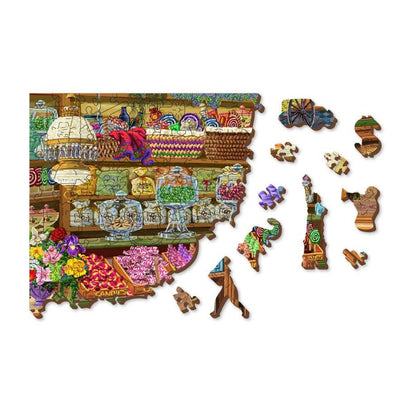Candy Adventures 400 Piece Wood Jigsaw Puzzle Wooden City