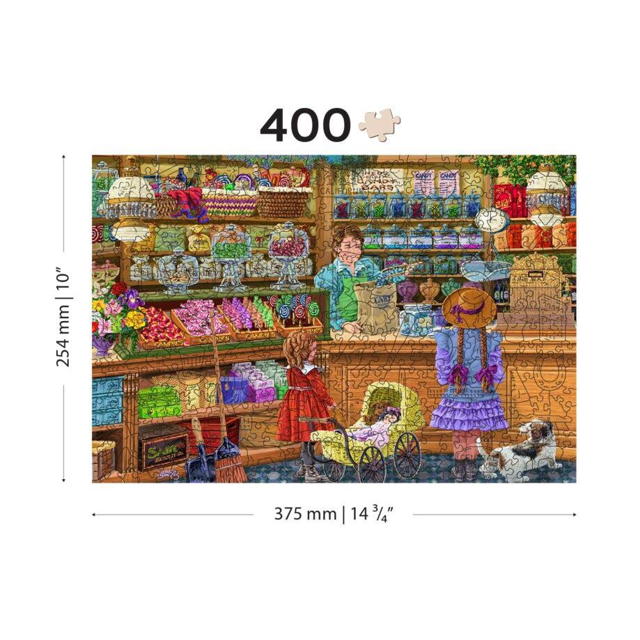 Candy Adventures 400 Piece Wood Jigsaw Puzzle Wooden City