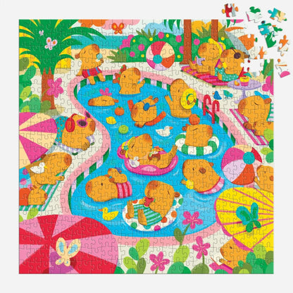 Capybara Pool Day 500 Piece Jigsaw Puzzle Mudpuppy
