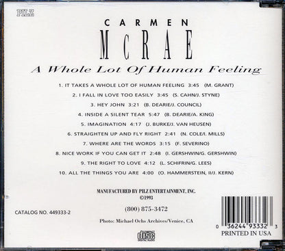Carmen McRae - A Whole Lot of Human Feeling [1993 Reissue Remastered] [New CD]