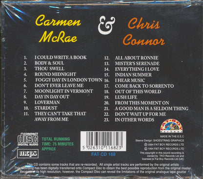 Carmen McRae - Live At The Flamingo Club, Chris Connor - The Magic of Chris Connor [1994 New CD]