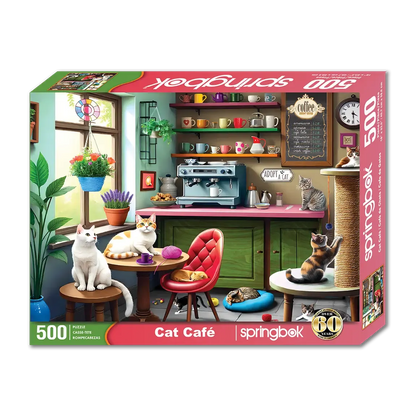 Cat Café 500 Piece Jigsaw Puzzle Springbok