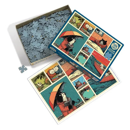 Cats Chillin' with Books 500 Piece Jigsaw Puzzle Cobble Hill
