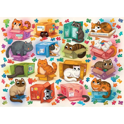 Cats vs Puzzles 1000 Piece Jigsaw Puzzle Cobble Hill