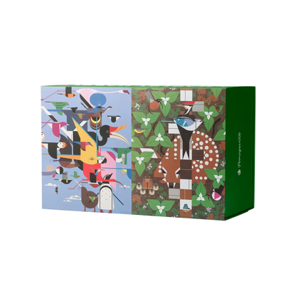 Charley Harper Set of 2 120 Piece Double-Sided Jigsaw Puzzle Pomegranate