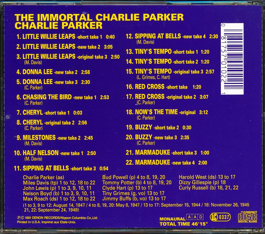 Charlie Parker - The Immortal Charlie Parker [Reissue Remastered Mono] [New CD]