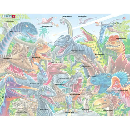 Cheerful Dinosaurs Selfie 43 Piece Tray Jigsaw Puzzle Larsen