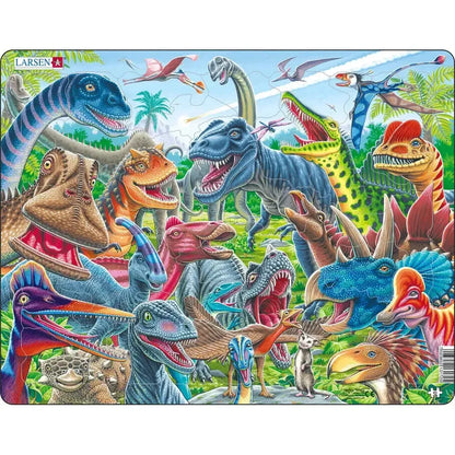 Cheerful Dinosaurs Selfie 43 Piece Tray Jigsaw Puzzle Larsen