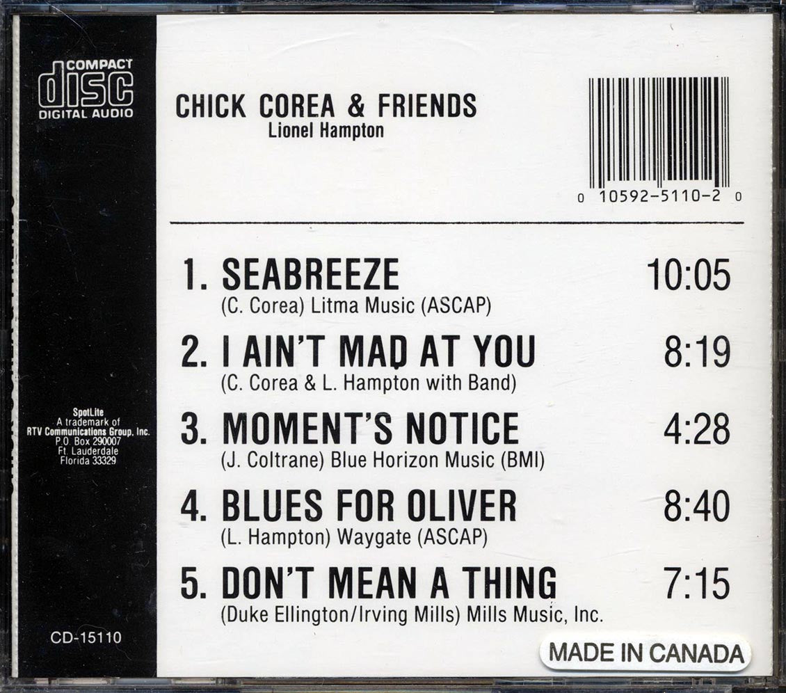 Chick Corea & Friends, Lionel Hampton - Chick Corea & Friends, Lionel Hampton [New CD]