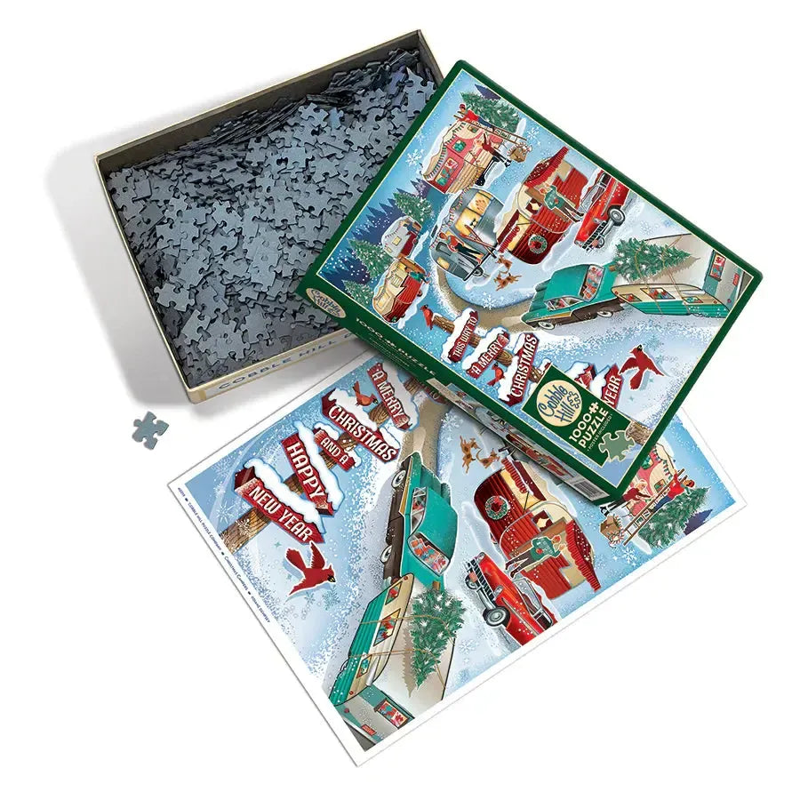 Christmas Campers 1000 Piece Jigsaw Puzzle Cobble Hill