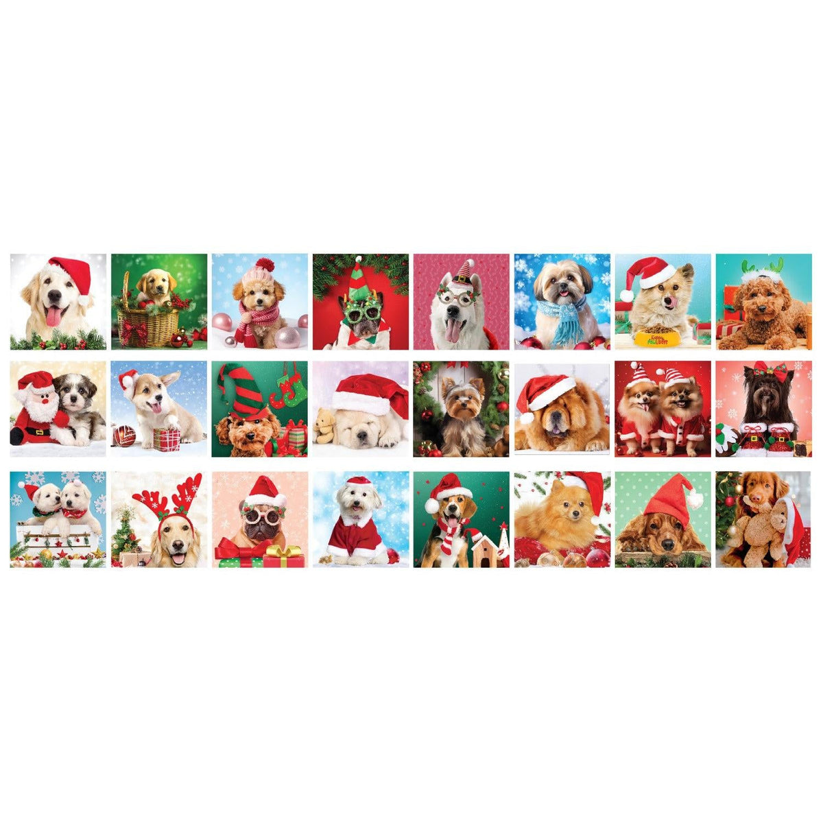 Christmas Paws Advent Calendar - 24 Set of 50 Piece Mini Jigsaw Puzzles Eurographics