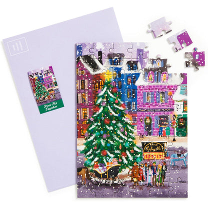 Christmas in the Square Greeting Card 60 Piece Jigsaw Puzzle Galison
