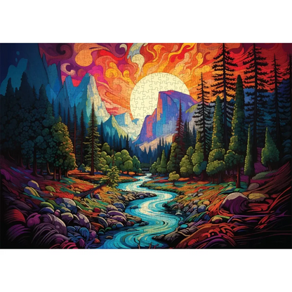 Chromatic Cliffs 1000 Piece Jigsaw Puzzle Trippy