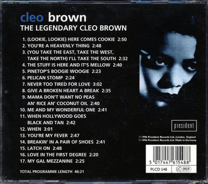 Cleo Brown - The Legendary Cleo Brown [1996 Compilation] [New CD]