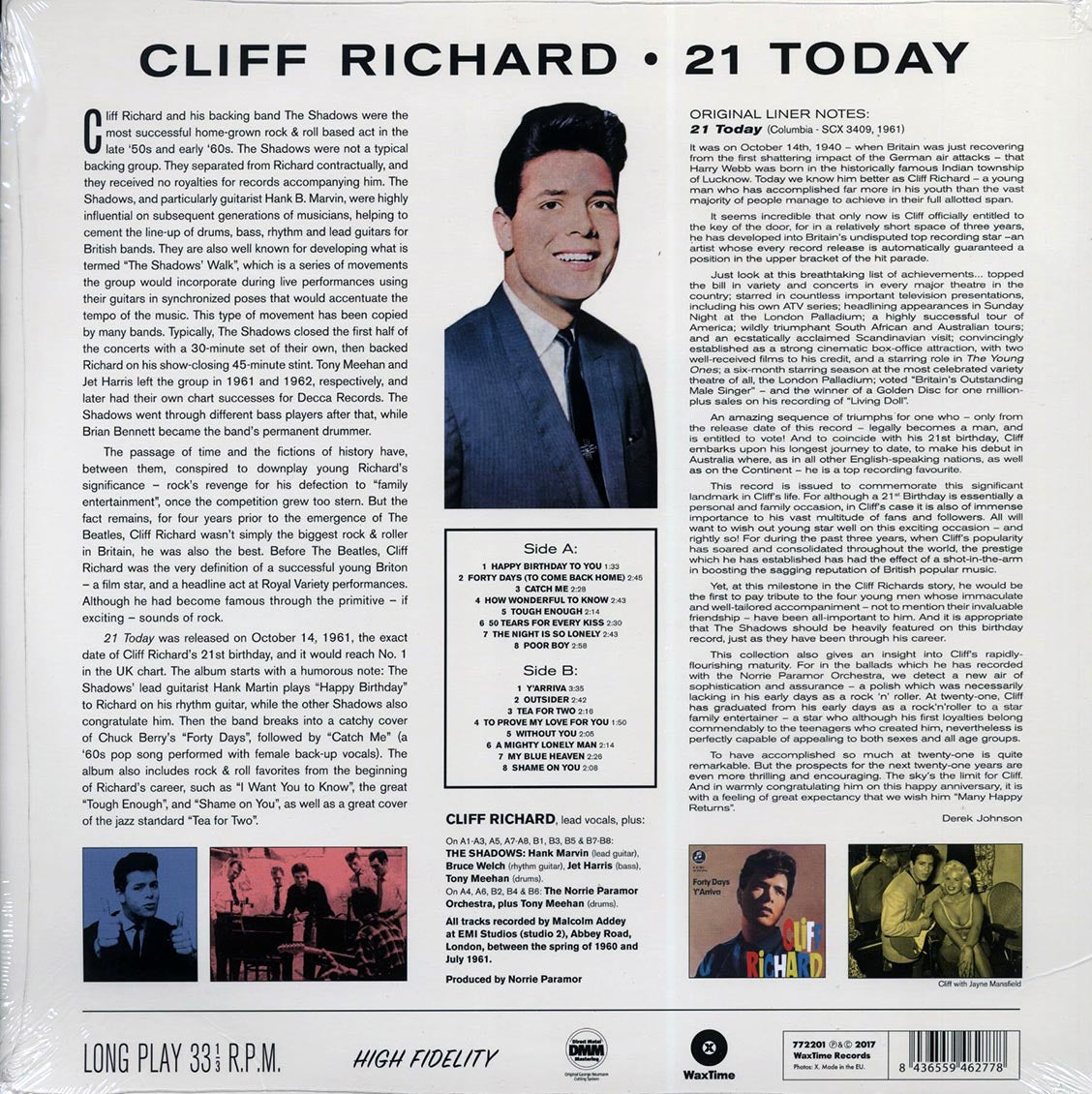 Cliff Richard - 21 Today [2017 Limited Reissue 180G] [New Vinyl Record LP]