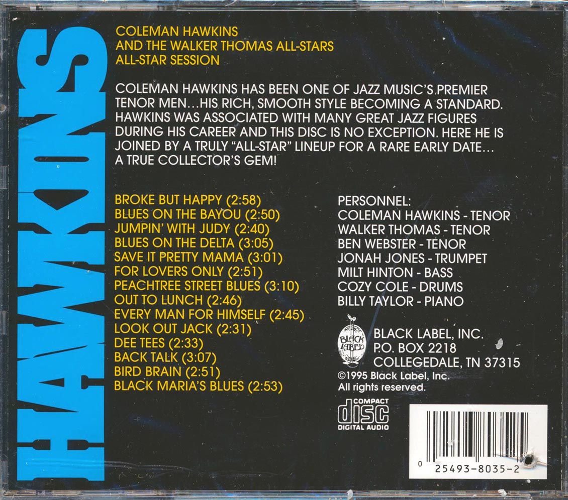 Coleman Hawkins - All-Star Session [1995 Reissue] [New CD]