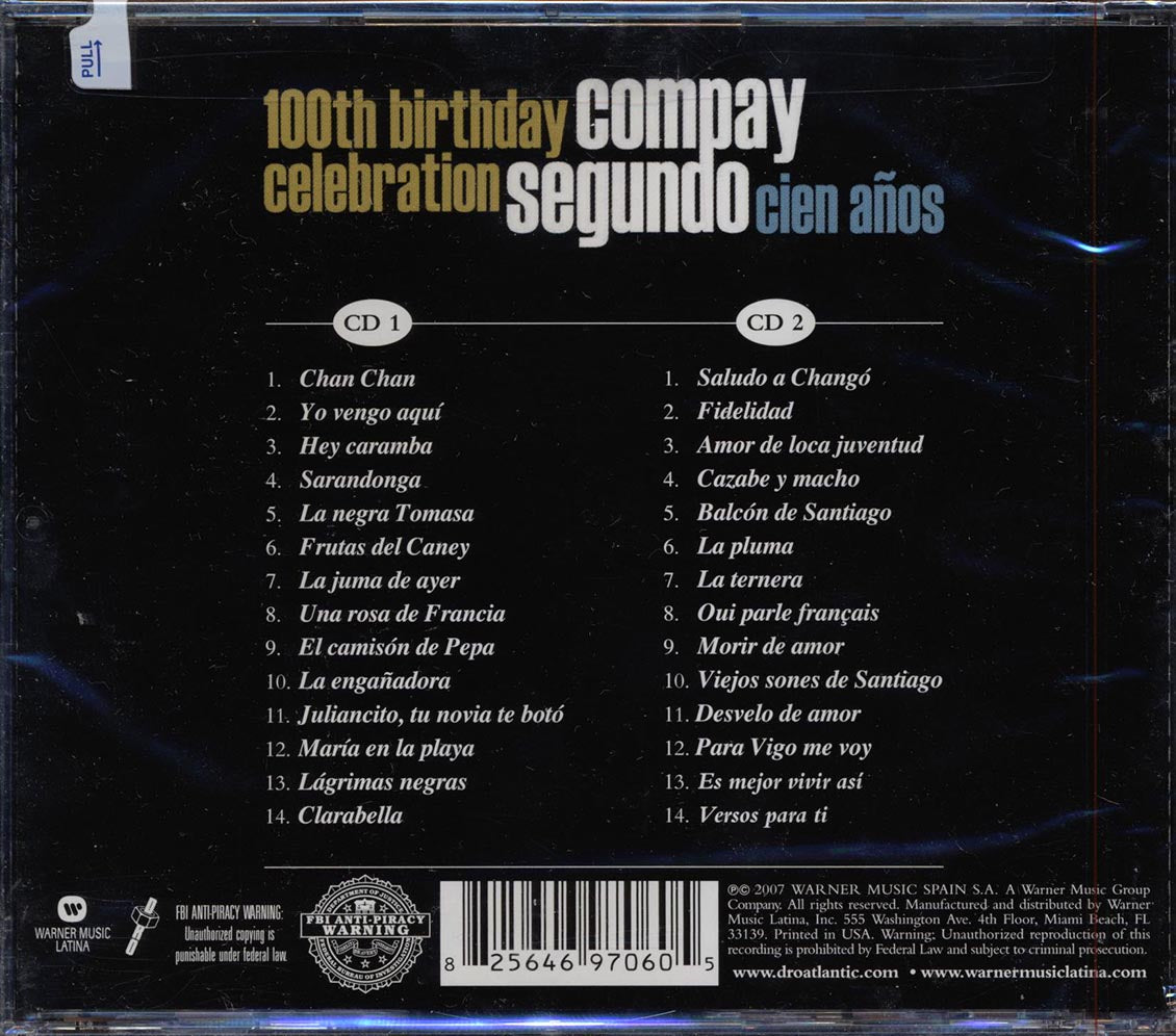Compay Segundo - Cien Años (100th Birthday Celebration) [2007 New Double CD]