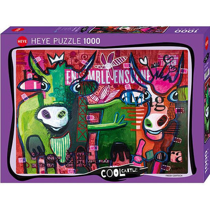 Cool Cattle Striped Cows 1000 Piece Jigsaw Puzzle Heye