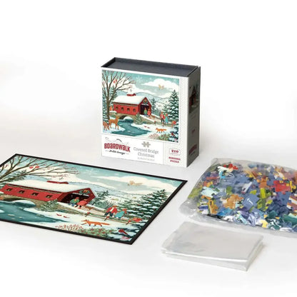 Covered Bridge Christmas 210 Piece Jigsaw Puzzle Boardwalk