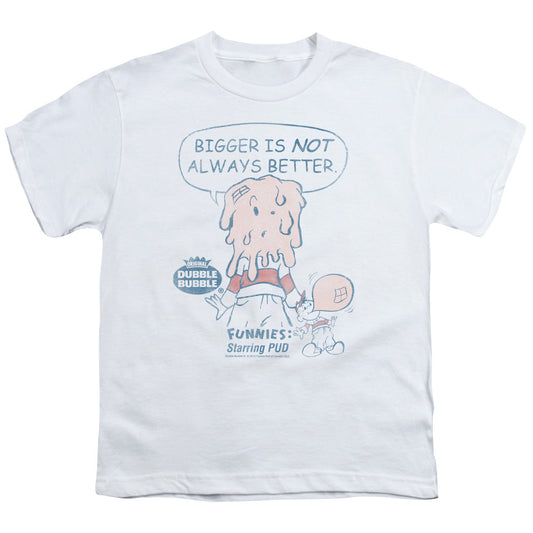 Dubble Bubble Bigger Kids Youth T Shirt White Officially Licensed